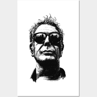 Anthony Bourdain face Posters and Art